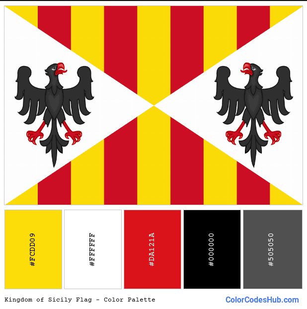 Kingdom of Sicily flag color palette