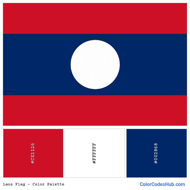 Laos flag color palette