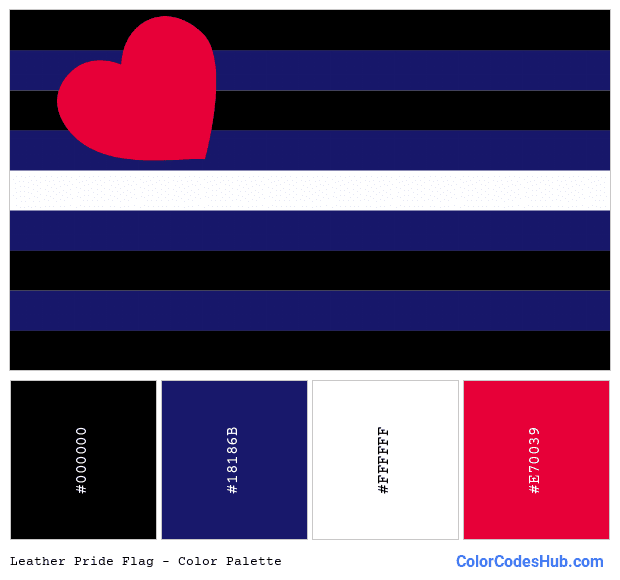 Leather Pride flag color palette