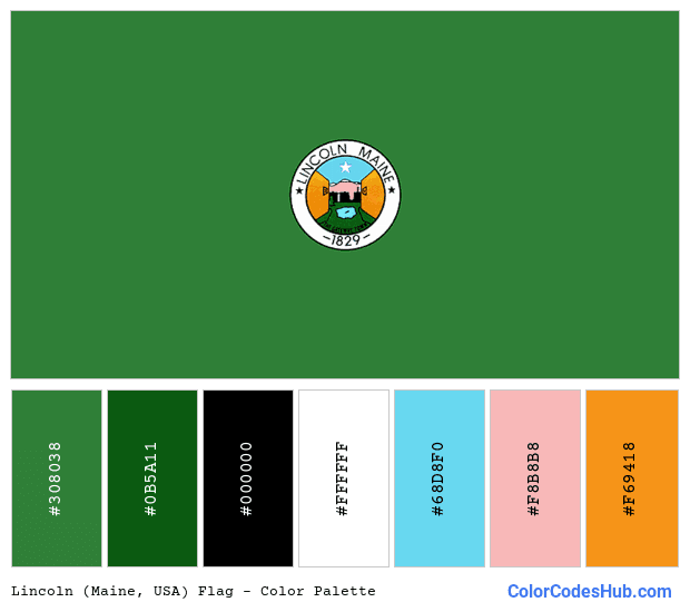Lincoln (Maine, USA) flag color palette