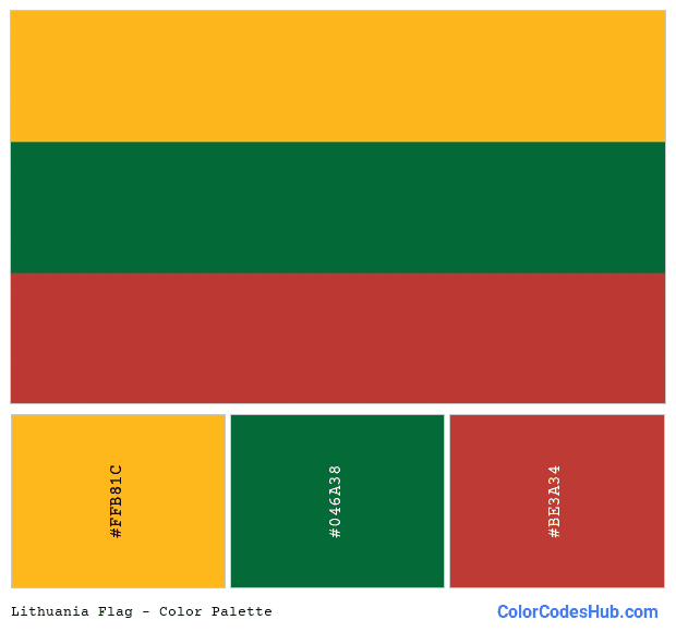 Lithuania flag color palette