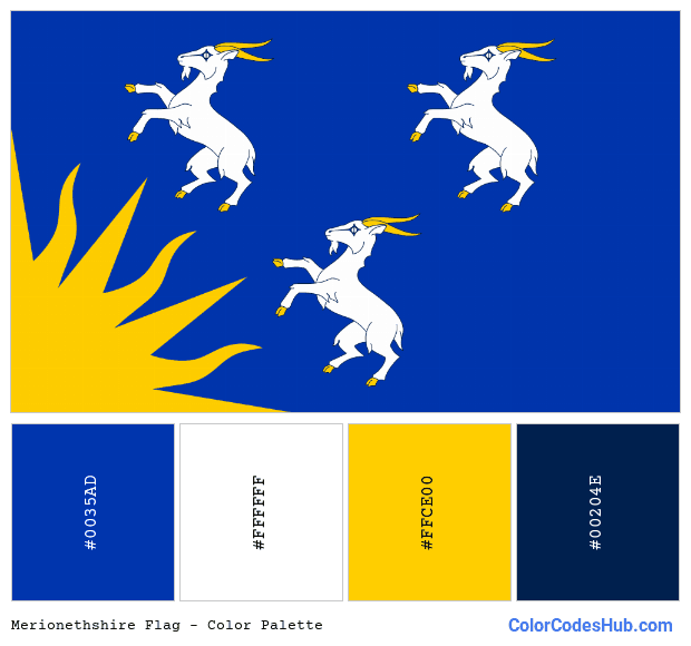 Merionethshire flag color palette
