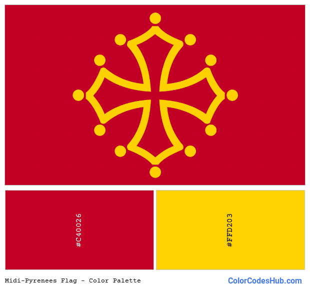 Midi-Pyrenees flag color palette