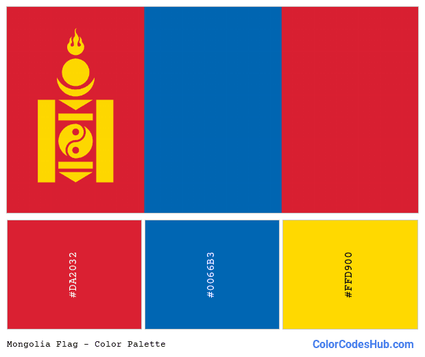 Mongolia flag color palette