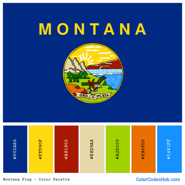 Montana flag color palette