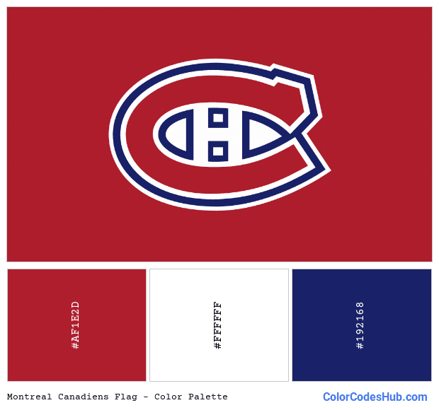 Montreal Canadiens flag color palette