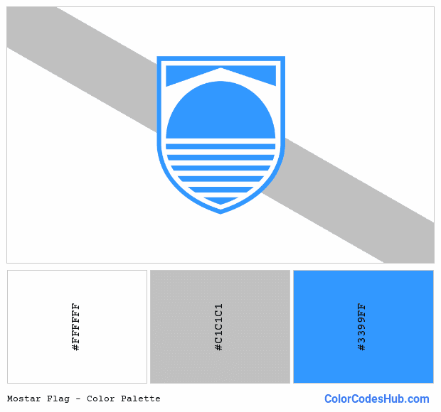 Mostar flag color palette