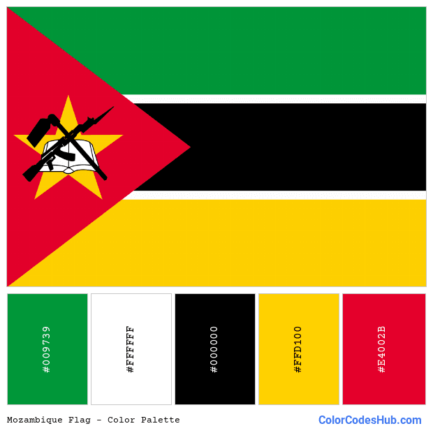 Mozambique flag color palette