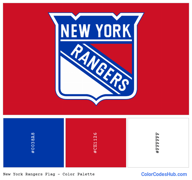 New York Rangers flag color palette