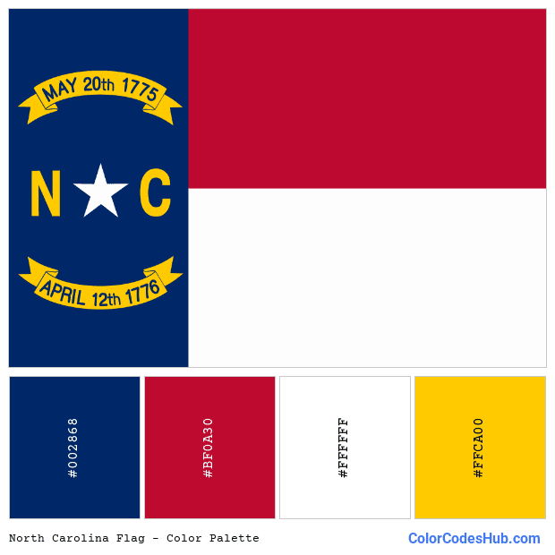 North Carolina flag color palette
