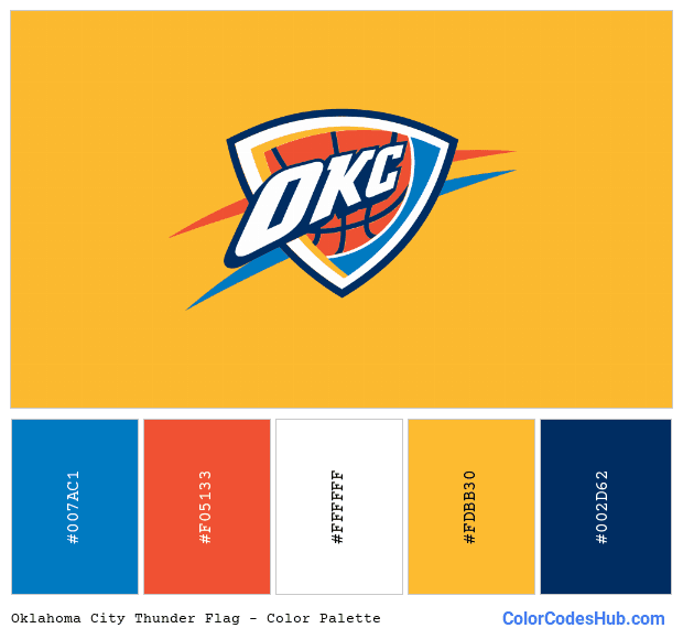 Oklahoma City Thunder flag color palette