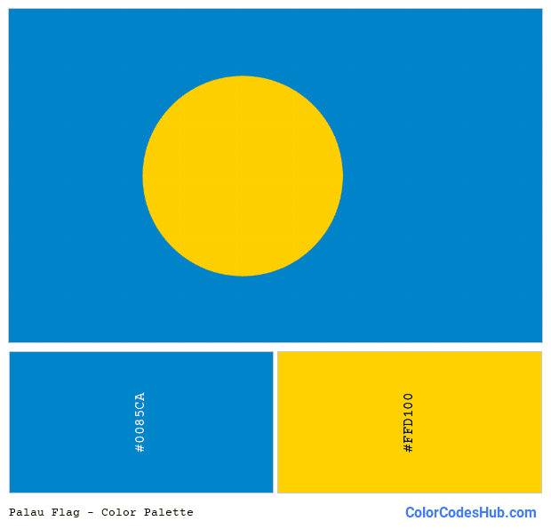 Palau flag color palette