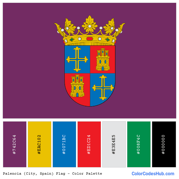 Palencia (City, Spain) flag color palette