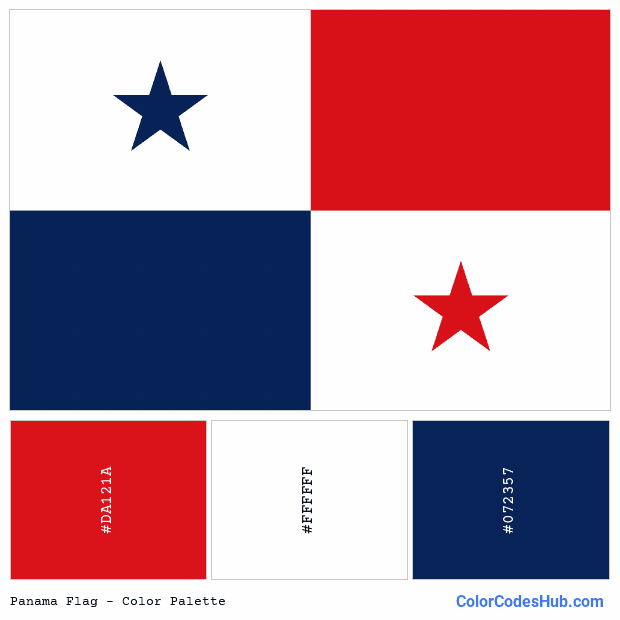 Panama flag color palette