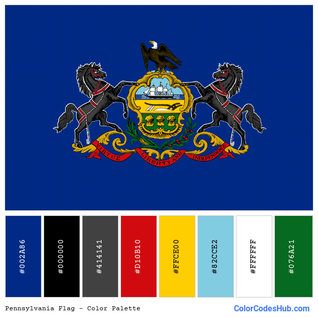 Pennsylvania flag color palette