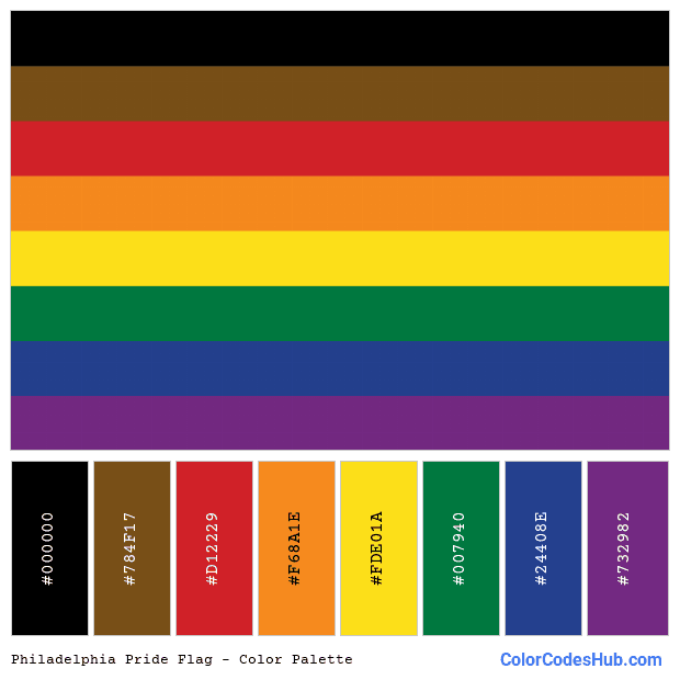 Philadelphia Pride flag color palette