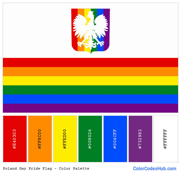 Poland Gay Pride flag color palette