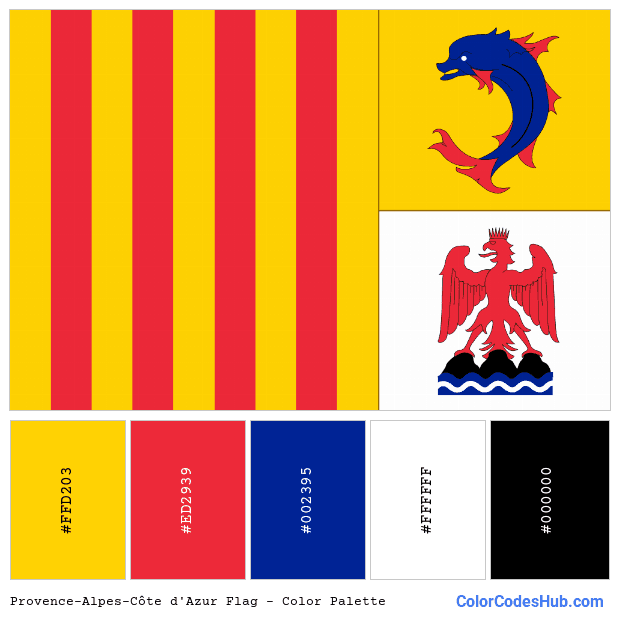 Provence-Alpes-Côte d’Azur flag color palette