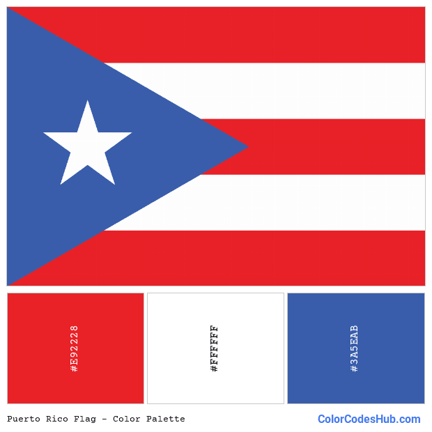 Puerto Rico flag color palette