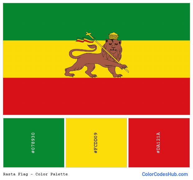 Rasta flag color palette
