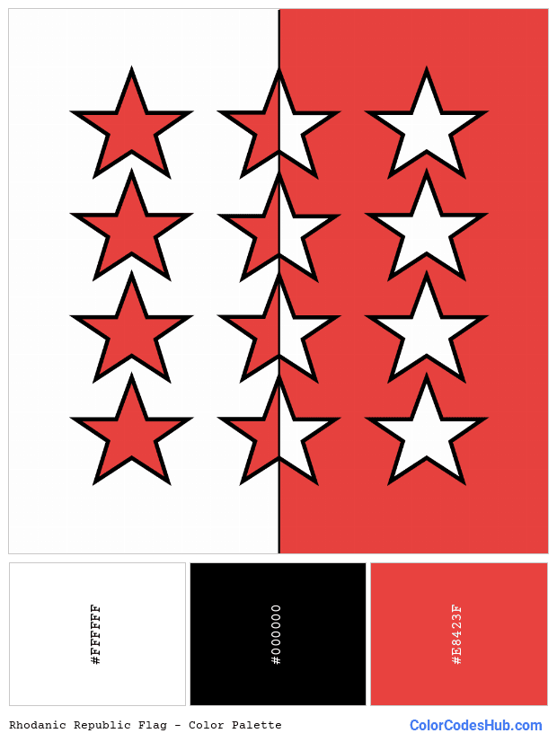Rhodanic Republic flag color palette
