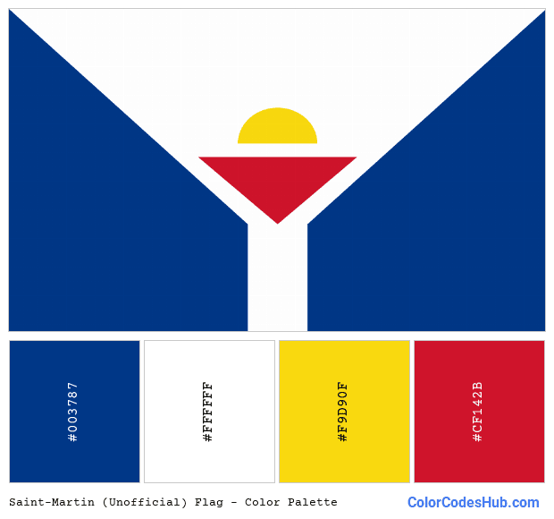 Saint-Martin (Unofficial) flag color palette