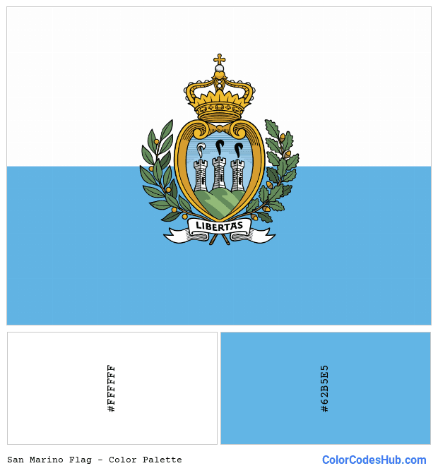 San Marino flag color palette