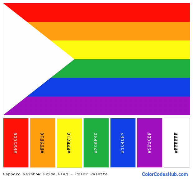 Sapporo Rainbow Pride flag color palette