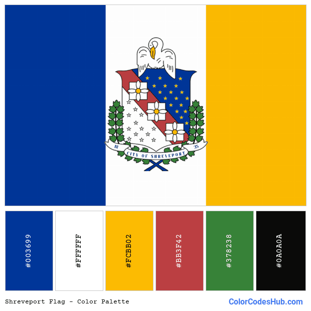Shreveport flag color palette