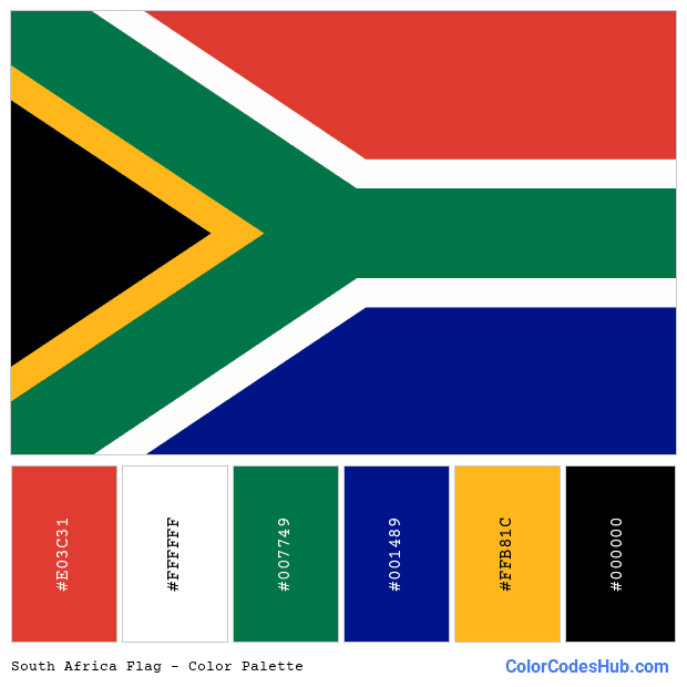 South Africa flag color palette