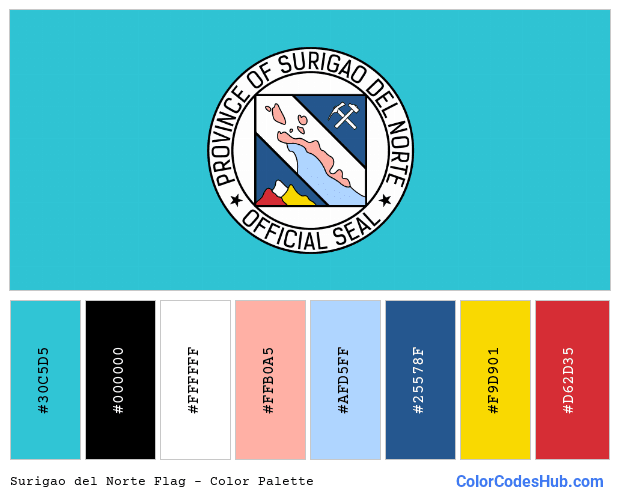 Surigao del Norte flag color palette