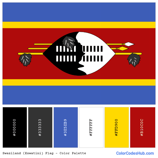 Swaziland (Eswatini) flag color palette