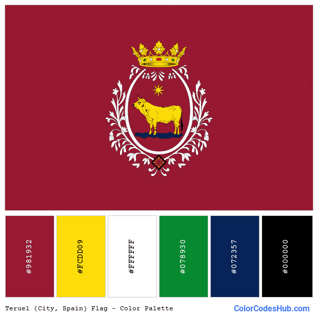 Teruel (City, Spain) flag color palette