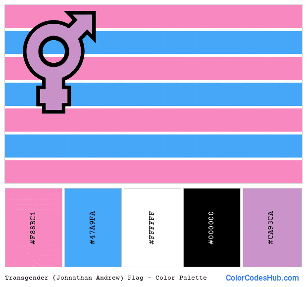 Transgender (Johnathan Andrew) flag color palette