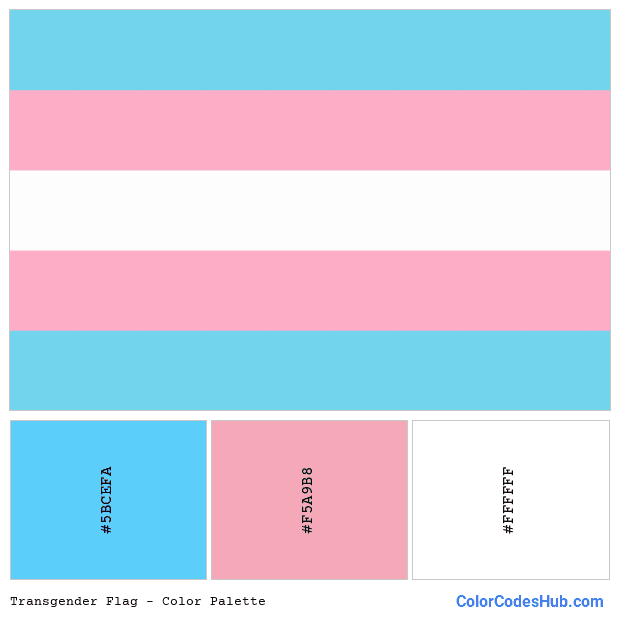 Transgender flag color palette
