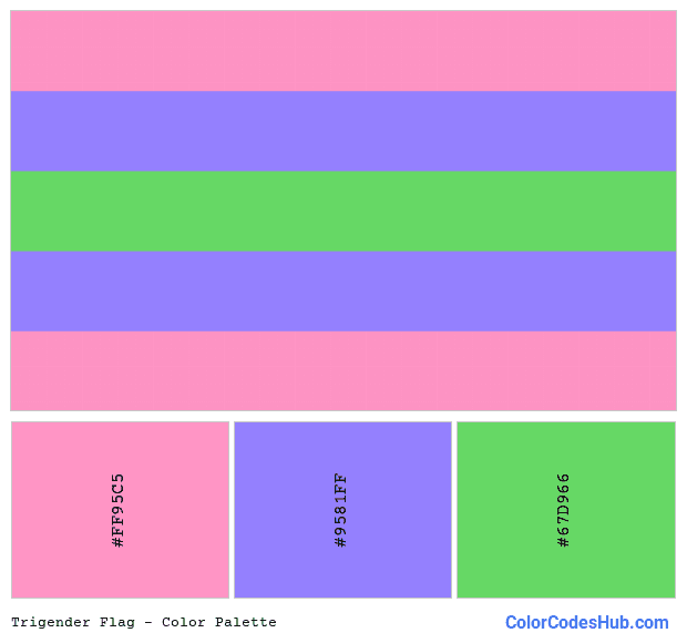 Trigender flag color palette