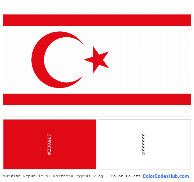Turkish Republic of Northern Cyprus flag color palette
