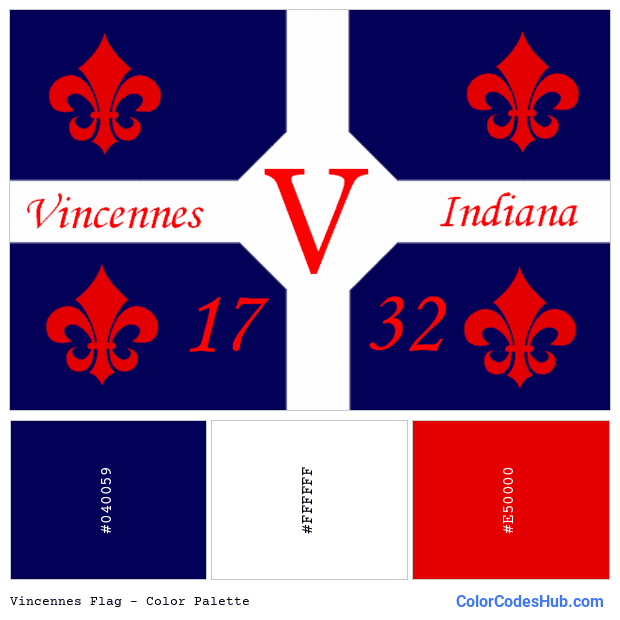Vincennes flag color palette