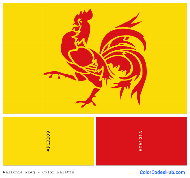 Wallonia flag color palette
