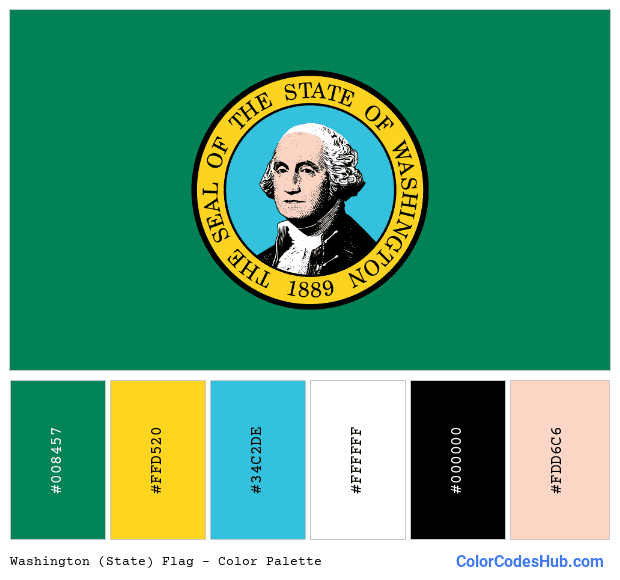 Washington (State) flag color palette