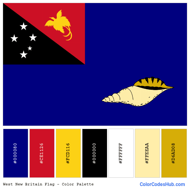 West New Britain flag color palette