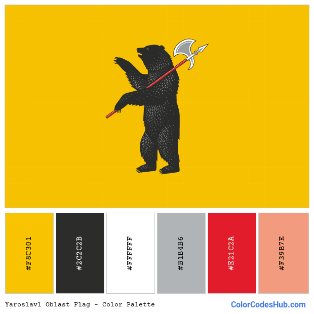 Yaroslavl Oblast flag color palette
