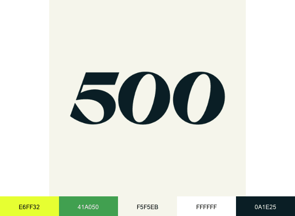 500 brand color palette