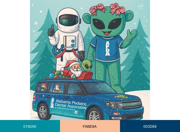 Alabama Pediatric Dentists brand color palette