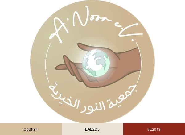 A‘noor Hilfsorganisation brand color palette
