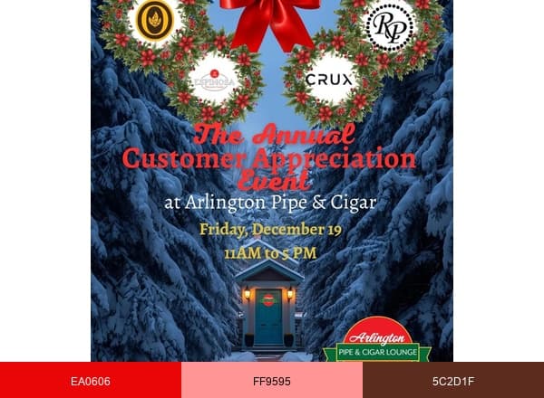 Arlington Pipe and Cigar Lounge | Arlington Heights IL brand color palette
