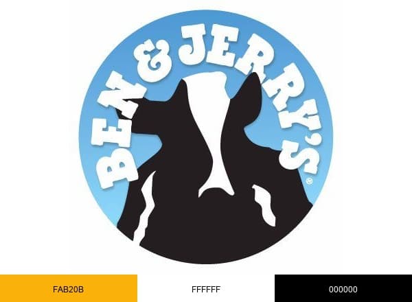 Ben Jerry's brand color palette