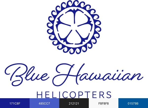 Blue Hawaiian Helicopters brand color palette