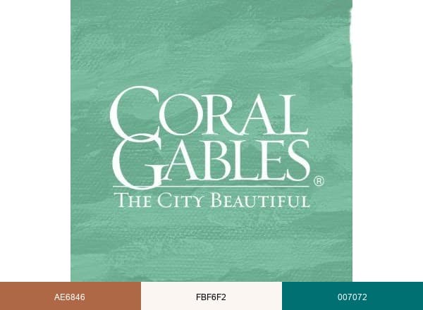 City of Coral Gables brand color palette