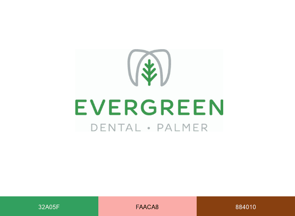 Evergreen Dental brand color palette
